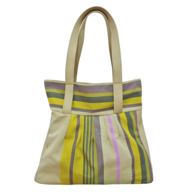 Sac toile et cuir jaune MIREPOIX