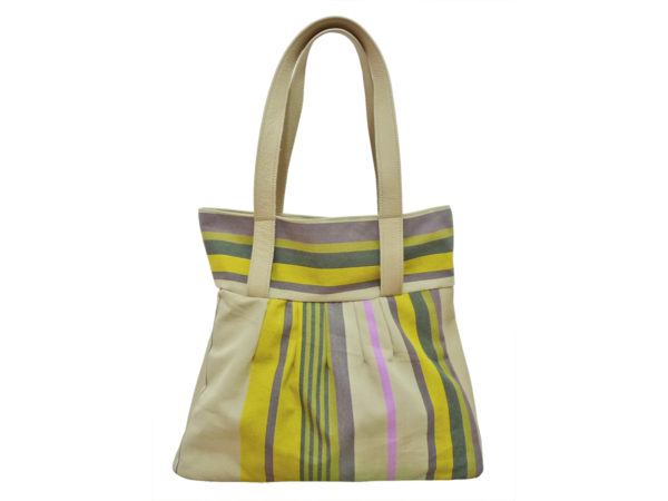 Sac toile et cuir jaune MIREPOIX