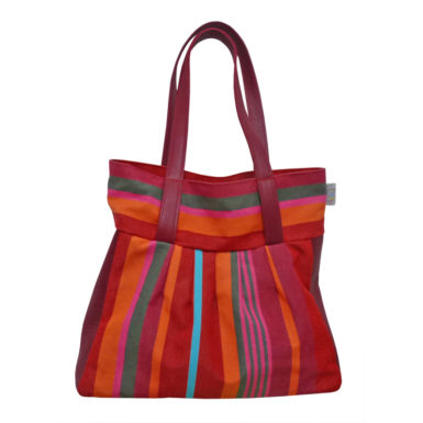 Sac toile et cuir rouge MIREPOIX