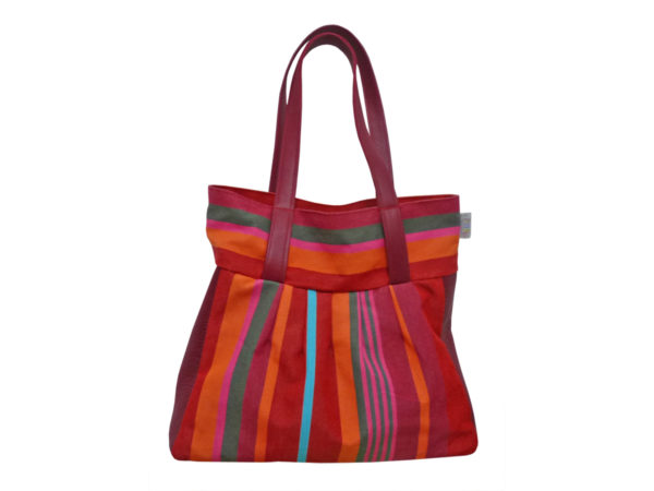 Sac toile et cuir rouge MIREPOIX