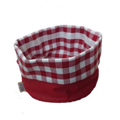Corbeille de table à carreaux rouge GUINGUETTE
