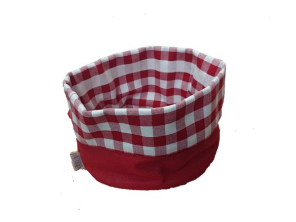 Corbeille de table à carreaux rouge GUINGUETTE