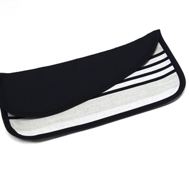 Pochette serviette en tissu nuit PUIVERT - Finition biais noir