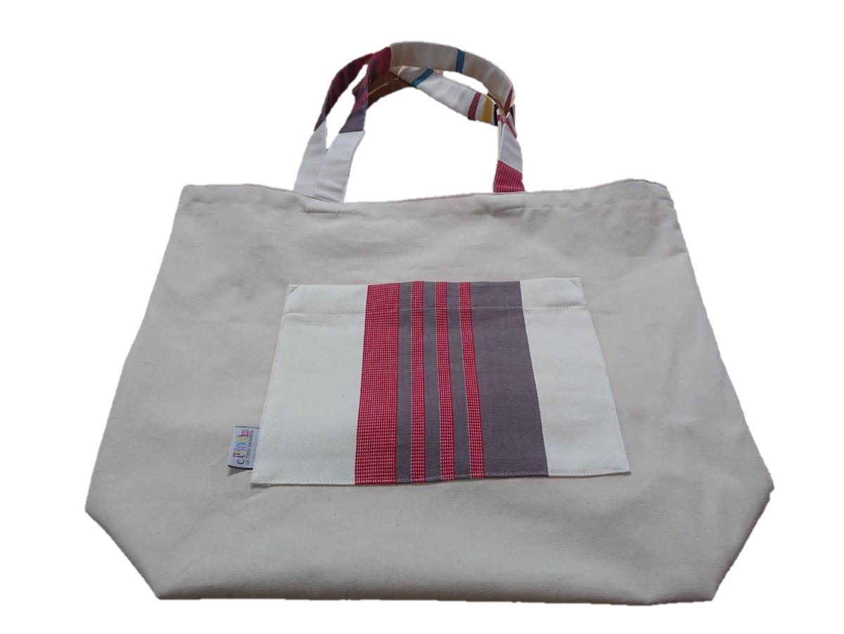 Sac de courses réutilisable en tissu TISSAGES CATHARES