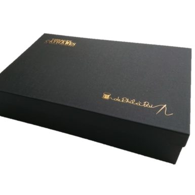 Box vide noir et or TISSAGES CATHARES