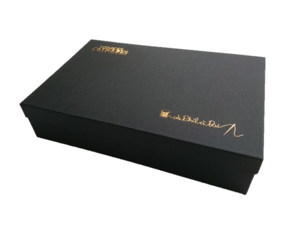 Box vide noir et or TISSAGES CATHARES