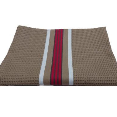 Drap de bain en coton marron mastic NID D'ABEILLE