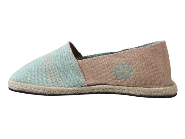 Espadrille menthe et marron Made in France