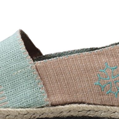 Espadrille menthe et marron Made in France