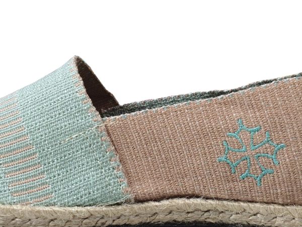 Espadrille menthe et marron Made in France