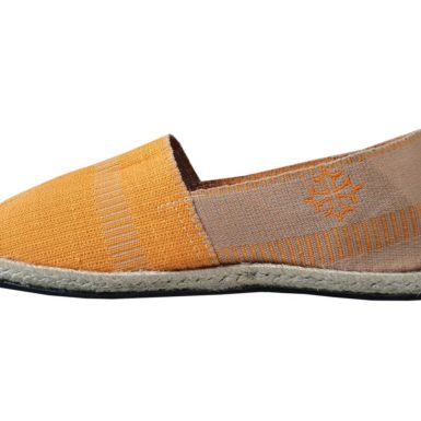 Espadrille orange et marron Made in France