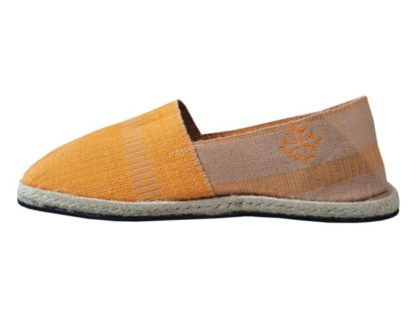 Espadrille orange et marron Made in France