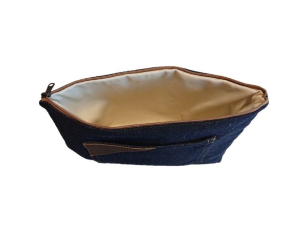 Trousse de toilette Jeans bleu et cuir – Image 2