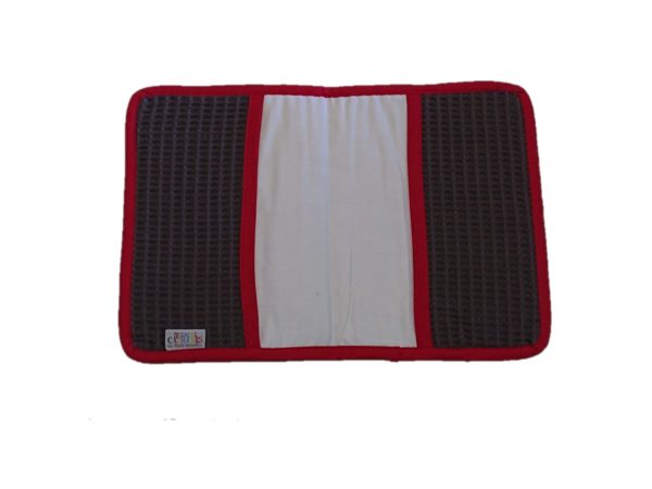 Protège carnet de santé en nid d'abeille étain broderie tracteur – Image 2