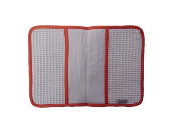 Protège carnet de santé en nid d'abeille blanc broderie lapin – Image 2