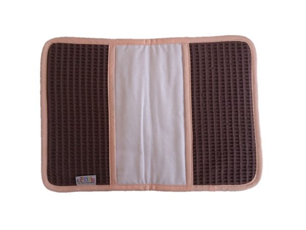 Protège carnet de santé en nid d'abeille étain broderie visage – Image 2
