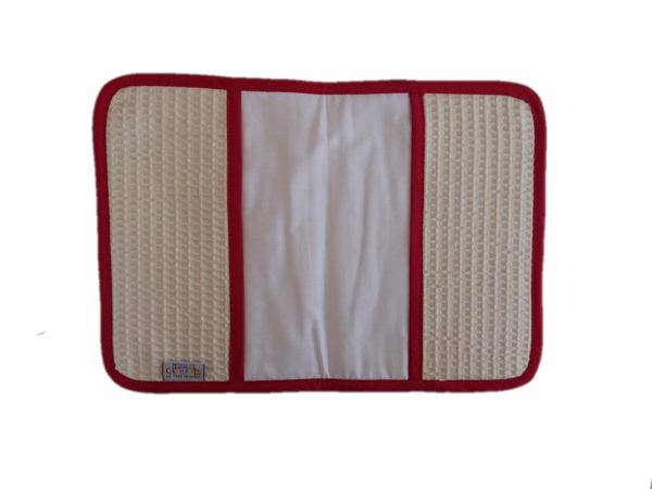 Protège carnet de santé en nid d'abeille naturel broderie coccinelle – Image 2