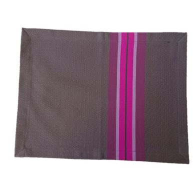 Set de table en tissu gris et fuchsia PUIVERT