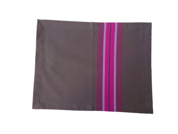 Set de table en tissu gris et fuchsia PUIVERT