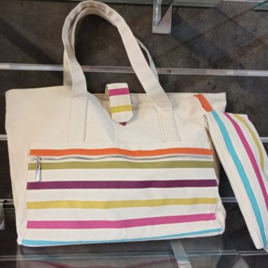 Sac fourre tout rayure blanc TUTTI
