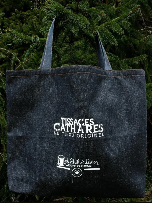 Sac de courses réutilisable en jean DEPHILAPAT – Image 2