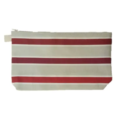 Trousse de toilette rayée vermillon