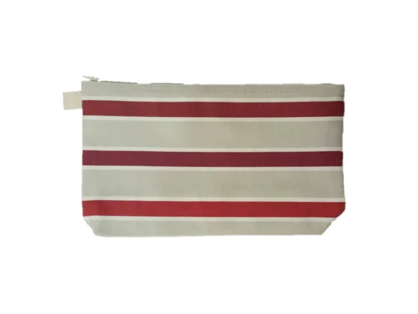 Trousse de toilette rayée vermillon