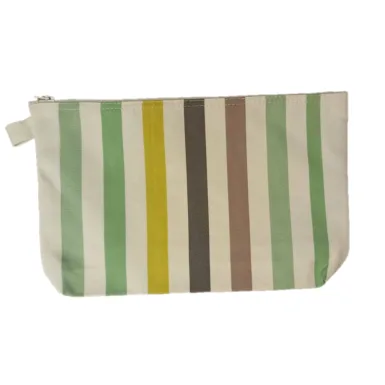 Trousse de toilette tissu rayure verte verticale CAMON
